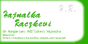 hajnalka raczkevi business card